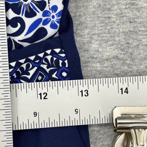 Lands End Swimsuit Womens 2 Blue Tankini Top Color Block Lined Built In Bra - Picture 9 of 10